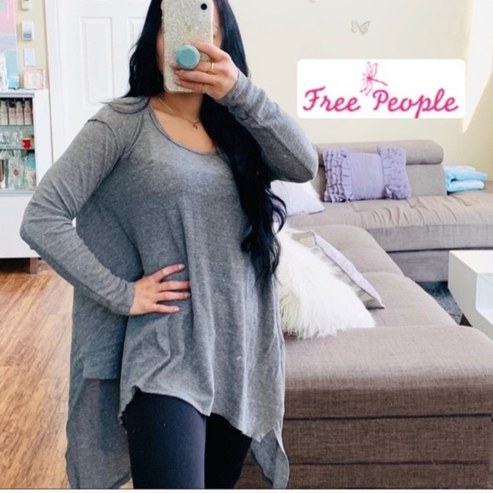 FREE PEOPLE THERMAL HI LOW LONG SLEEVE SHIRT